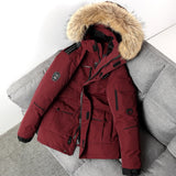 Men's Winter Down Jacket Warm Hooded White Duck Down Anorak Men Parka Mid Long Detachable Fur Collar Coat Waterproof Jacket Male