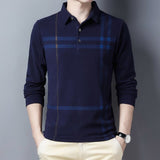 Ymwmhu 2020 New Arrival Men Thick Polo Shirt Striped Casual Autumn and Spring Warm Clothing Korean Business Polo Shirt