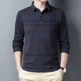 Ymwmhu 2020 New Arrival Men Thick Polo Shirt Striped Casual Autumn and Spring Warm Clothing Korean Business Polo Shirt