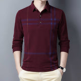 Ymwmhu 2020 New Arrival Men Thick Polo Shirt Striped Casual Autumn and Spring Warm Clothing Korean Business Polo Shirt